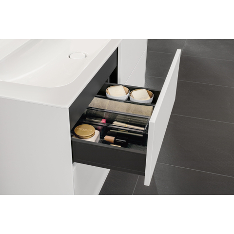 Villeroy & Boch Finion Meuble sous-lavabo - avec éclairage - 4 tiroirs à extraction - 1196 x 591 x 498 mm - Laque Blanc Brillant SW479480