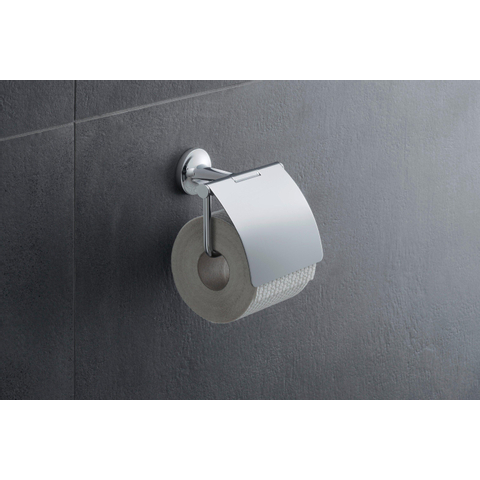 Duravit Starck T Toiletrolhouder - met klep - hoogglans chroom SW297090