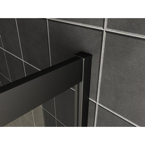 Wiesbaden Skyline Hoekinstap cabine - met 2 schuifdeuren - 90x90x200cm - 8mm - nano helder glas - mat zwart SW440366