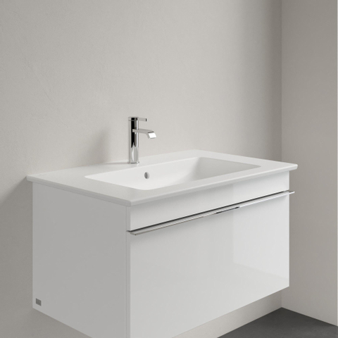 Villeroy & Boch Venticello lavabo-meuble - 1 trou de robinet traversant 80x50cm - (adapté pour 3 trous de robinet) avec trop-plein stone white SW209638
