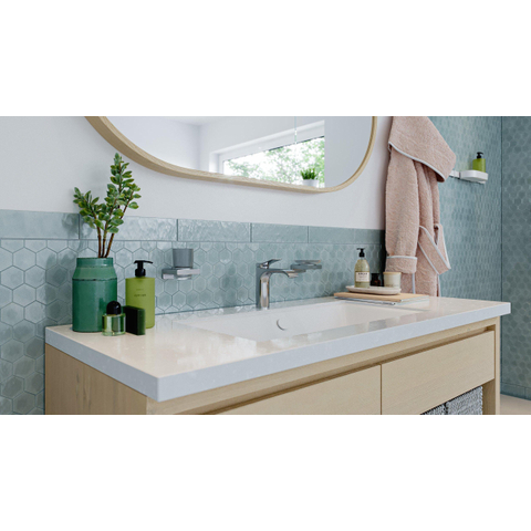 Hansgrohe AddStoris Q AddStorisdrikbeker mat - glas - met houder - hoogglans chroom SW651133