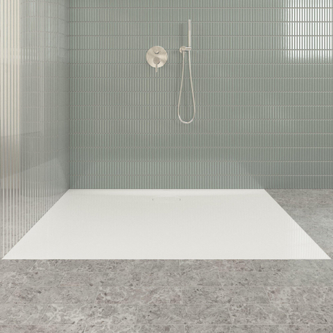 Villeroy & Boch Ecora douchebak - 140x100x3.5cm - afvoer lange zijde - white alpine (wit) SW1558862