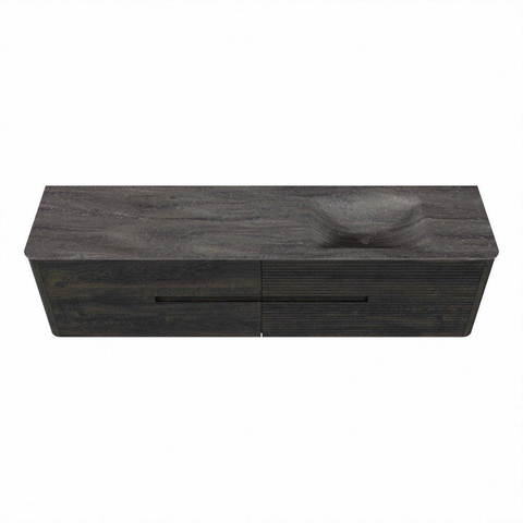 Mondiaz CIRO-DLUX Badkamermeubelset - 190x45x50cm - Solid surface wastafel Oza - 1 wasbak Rechts - zonder kraangaten - 4 lades - Shadow SW1532710