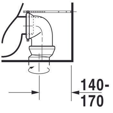 Duravit ME by Starck cuvette combinée au sol à évacuation profonde vario sans réservoir 37x65cm avec WonderGliss blanc SW84188