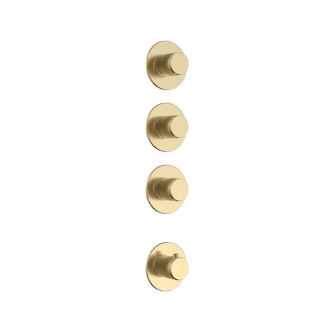 Uniforma inbouw regendoucheset – thermostatisch – Ø32 cm hoofddouche met waterval – handdouche met houder – geborsteld goud SW1578143