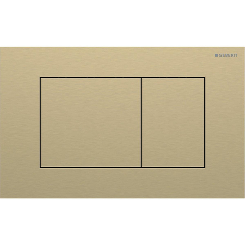 Geberit Sigma40 plaque de commande - rinçage à 2 touches - extra plat - boutons carrés - inox - laiton brossé (or) SW1237054