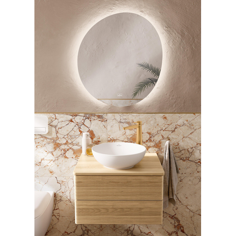 Villeroy & Boch Loop & friends vasque à poser - 38cm - ronde sans trop-plein CeramicPlus stone white SW644126