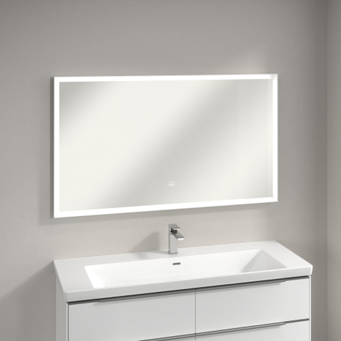 Villeroy & Boch Subway 3.0 spiegel - 130x75cm LED licht rondom - mat zilver SW641543