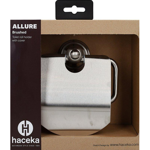 Haceka Allure Porte-rouleau de papier toilette - avec couvercle - inox brossé SW654081