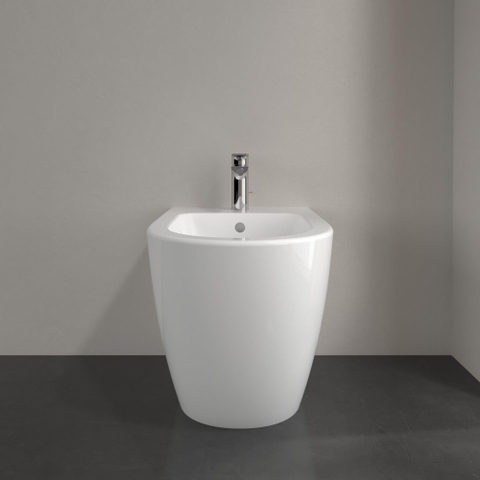 Villeroy & Boch Subway 2.0 staand bidet - 37x56cm - 3 kraangaten middelste open - met overloop - White Alpine (glans wit) 1025182