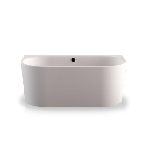 Plieger Kansas Baignoire semi-autoportante - 155x80x60cm - avec arrivée d'eau - avec garniture de vidage et de trop-plein - avec pieds - acrylique - blanc mat SW1027770