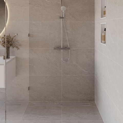 Hansgrohe RainDrain Allround Douchegoot - 80cm - standaard/vlakke installatie - brushed stainless steel SW1590307