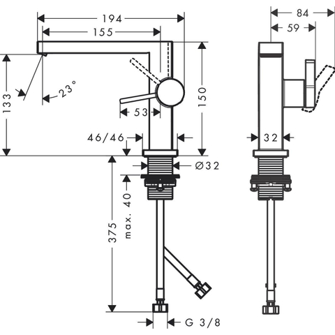 Hansgrohe Tecturis E 1 greeps wastafelkraan - 110 Fine - coolstart - zonder waste set - hoogglans chroom SW918775