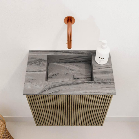 Mondiaz JOYA-DLUX 40cm meuble de toilette - couleur Dusk - Vasque FAYE position Milieu Sans trou de robinet couleur Sombra. SW1426110