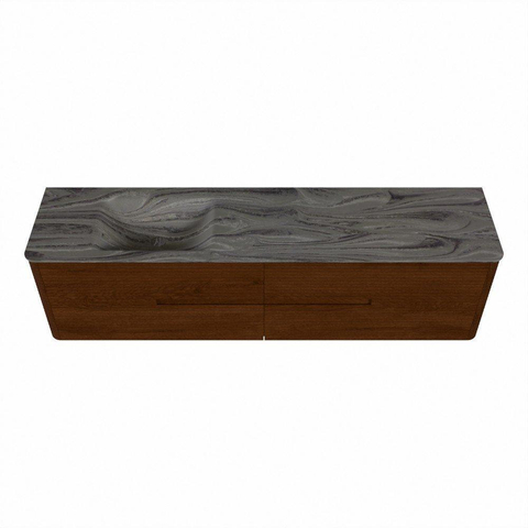 Mondiaz CIRO-DLUX Ensemble de meubles de salle de bains - 190x45x50cm - Plan vasque solid surface Sombra - 1 lavabo à gauche - 1 trou de robinet - 4 tiroirs - Ruby SW1531996