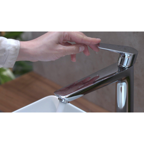 Hansgrohe Talis e 1 greeps wastafelkraan - 240 PopUp - trekwaste - hoogglans chroom SW28987