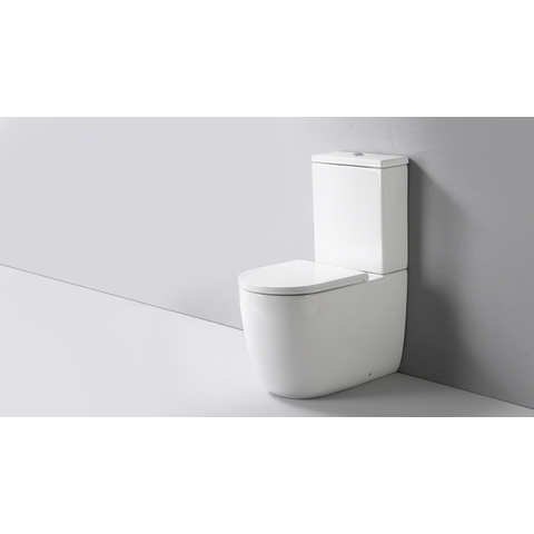 QeramiQ Dely Swirl Staand Toilet - zonder spoelrand - geberit spoelsysteem - slim zitting - glans wit SW1441588