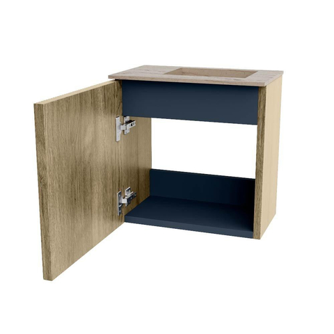Mondiaz JOYA-DLUX 40cm toiletmeubel - kleur Dusk - Wastafel FAYE positie Rechts Zonder kraangat kleur Arena. SW1425725