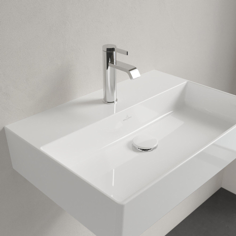 Villeroy & Boch memento 2.0 wastafel - voor handdoekhouders - 60x42cm - zonder overloop - met 1 kraangat CeramicPlus - White Alpine (glans wit) SW358416