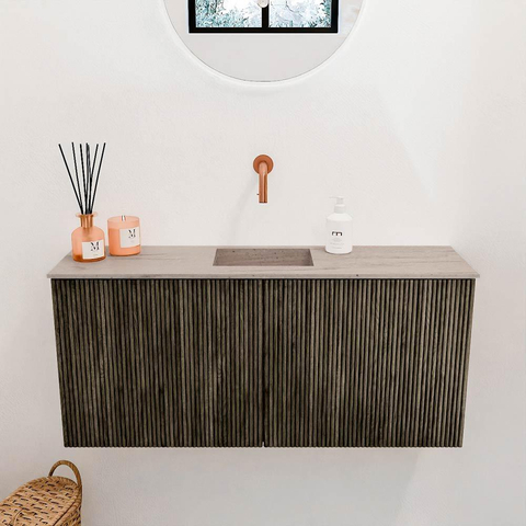 Mondiaz JOYA-DLUX 90cm meuble de toilette - couleur Shadow - Vasque FAYE position Milieu Sans trou de robinet couleur Saba SW1425129