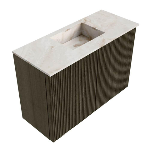 Mondiaz JOYA-DLUX 60cm toiletmeubel - kleur Shadow - Wastafel FAYE positie Midden Zonder kraangat kleur Frappe. SW1422671