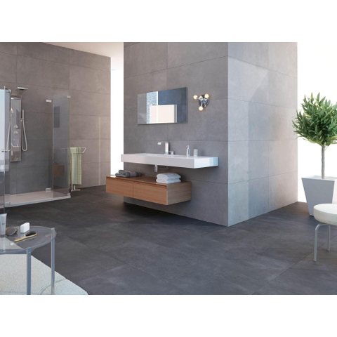ÉCHANTILLON Terravito Velaro carreau mural et de sol - 60x60cm - 9mm - Carré - rectifié - Aspect béton - Anthracite mat SW736467