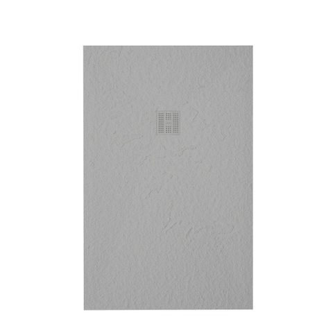 Zeza Grade Douchebak - 100x80cm - antislip - antibacterieel - mineraalmarmer - rechthoek - mat perla (lichtgrijs) SW1152905