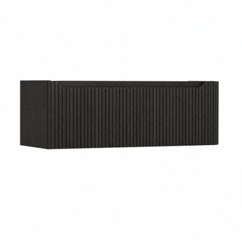 H&R Badmeubelen Juice Wastafelonderkast - 120x45x40cm - rechterhoek afgerond - 3D-front - 1 lade - geïntegreerde greep - basalt SW1259919