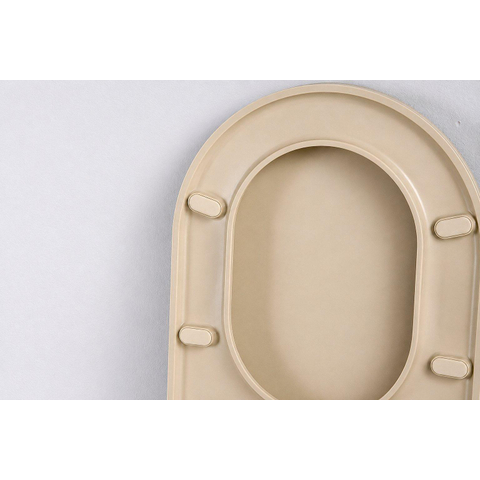 QeramiQ Dely WC suspendu – sans bride – profondeur 51,7 cm – avec abattant fin (slim) softclose – beige mat SW1030606