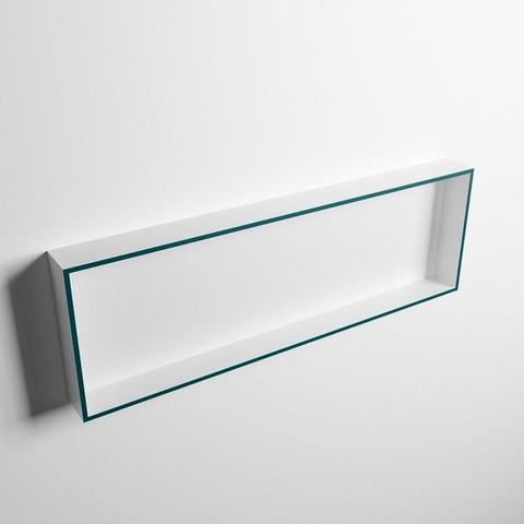 Mondiaz Easy nis 29.5x89.5x8cm voor Inbouw/opbouw 1 open vak Solid surface Talc/Smag SW643710