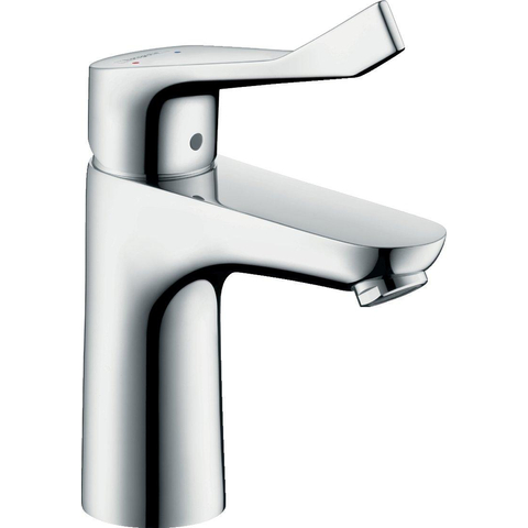 Hansgrohe Focus Cares wastafelkraan - 100 met verlengde greep - 12.1cm - ecosmart - hoogglans chroom 0605465