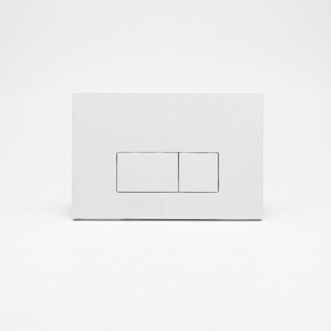 QeramiQ Push Plaque de déclenchement - pour réservoir encastré Geberit UP320 - double chasse - boutons rectangulaires - matière synthétique blanc brillant SW706187