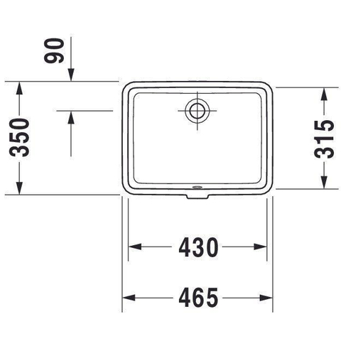 Duravit Vero inbouw wastafel 43x31,5 cm Gliss wit SW223286