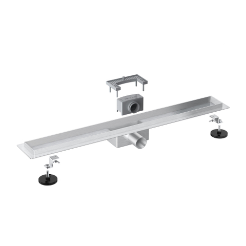 Fortifura Galeria Caniveau de douche - 90cm - avec bride de sol - avec grille - Cuivre brossé SW968225