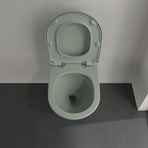Villeroy & Boch Antao wandcloset - diepspoel - zonder spoelrand - met TwistFlush CeramicPlus - Morning Green (mat groen) SW917881