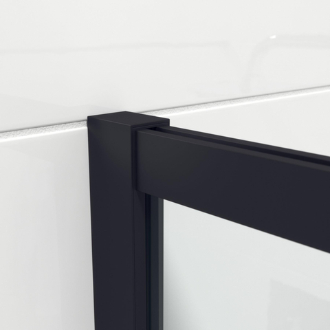 Saniclass Bellini Douche à l'italienne 120x200cm verre de sécurité treillage noir mat Windows à l'extérieur anti-calcaire Noir mat SW238198