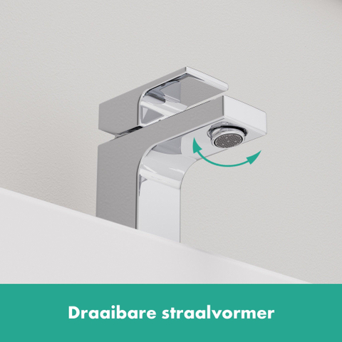 Hansgrohe Vernis Shape 1 greeps wastafelkraan - 70 zinc - met trekwaste - hoogglans chroom SW651645