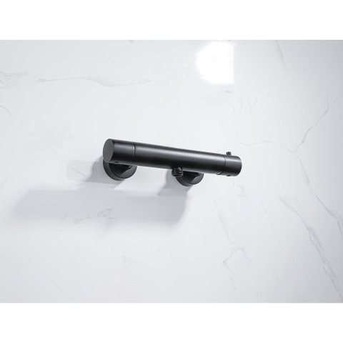 Fortifura Calvi douchekraan - met glijstangset - met staafhanddouche - metalen doucheslang - mat zwart SW811924