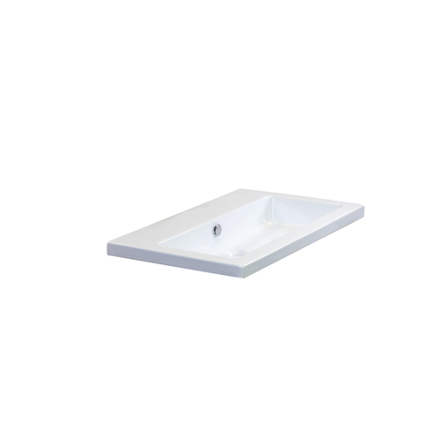 H&R Badmeubelen Djazz Wastafel - 81x45.5x4cm - 0 kraangaten - keramiek wit SW235608
