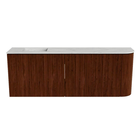 Mondiaz JOYA-DLUX 111.6cm toiletmeubel - ronding rechts kleur Ruby - Wastafel FAYE positie Links 1 kraangat kleur Opalo. SW1423752