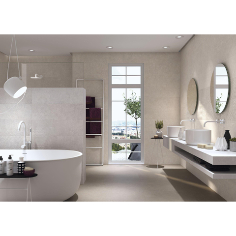 Cifre Ceramica Materia wand- en vloertegel - 60x60cm - 10mm - Vierkant - gerectificeerd - Betonlook - Wit mat SW359640