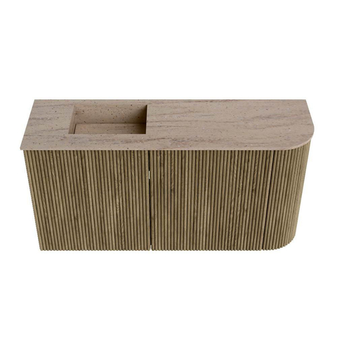 Mondiaz JOYA-DLUX Meuble de toilette 81,6cm - arrondi droit couleur Dusk - Vasque FAYE position Gauche Sans trou de robinet couleur Saba SW1426087