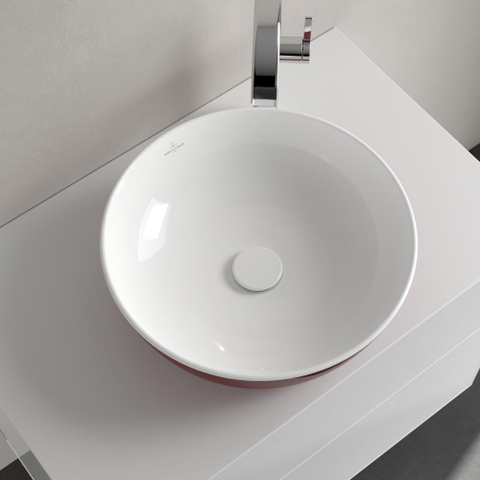 Villeroy & Boch Artis opzetwastafel - 43x43cm - zonder kraangat - zonder overloop - Bordeaux (glans rood) SW644082