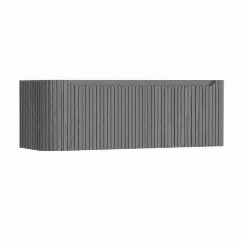 H&R Badmeubelen Juice Wastafelonderkast - 120x45x40cm - linkerhoek afgerond - 3D-front - 2 lades - geïntegreerde greep - petrol mat SW1260024