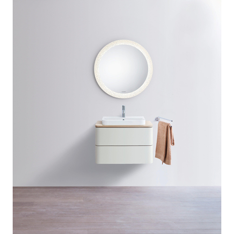 Duravit HappyD 2 Plus opbouwwastafel met kraangat met overloop 50x40cm met keramisch push-open ventiel m. WG wit SW358151