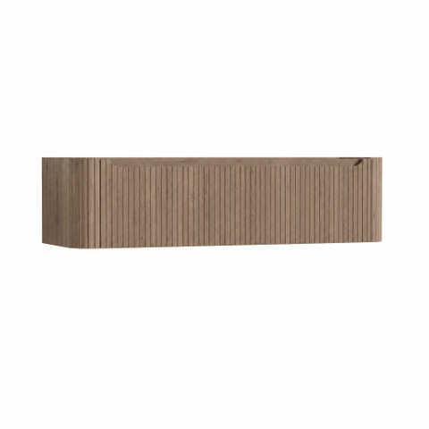 H&R Badmeubelen Juice Wastafelonderkast - 160x45x40cm - afgeronde hoeken - 3D-front - 2 lades - geïntegreerde greep - charleston SW1259446