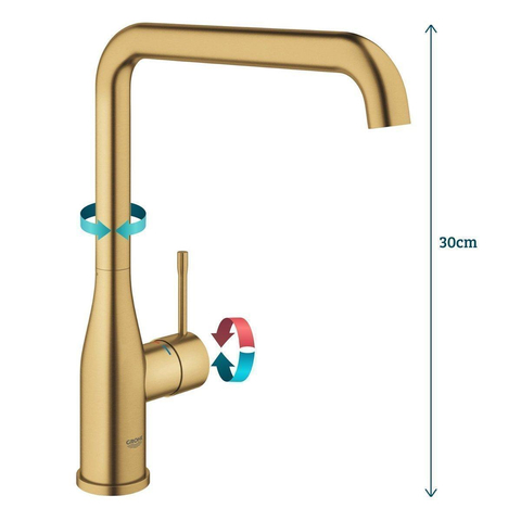 Grohe Essence New Keukenkraan - l uitloop - brushed cool sunrise (goud) SW97570