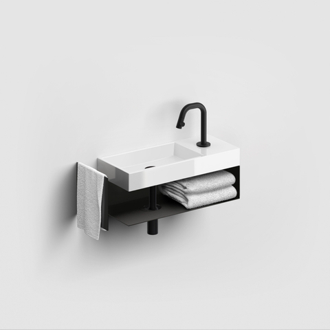 Clou Mini Wash Me fontein 45x19cm kraangat rechts Keramiek Wit -licht beschadigd- OUTLETSTORE STORE44667
