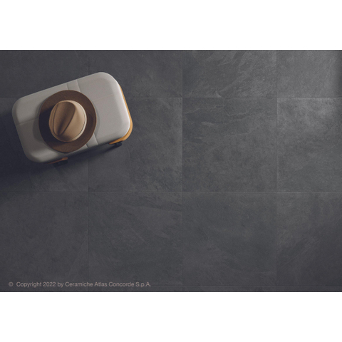 Terravito Solido carrelage mural et de sol - 59.5x59.5cm - 8mm - rectifié - aspect pierre naturelle - noir SW863162