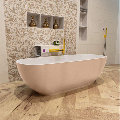 MONDIAZ ROCK Baignoire îlot - 170x70cm - couleur Plata / Talc SW1015106